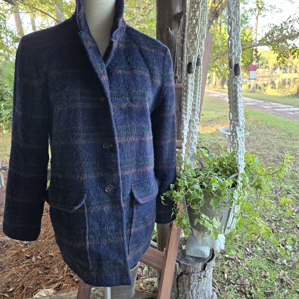Harve Benard Wool Mohair Blend Plaid Blazer Or Jacket Size Large